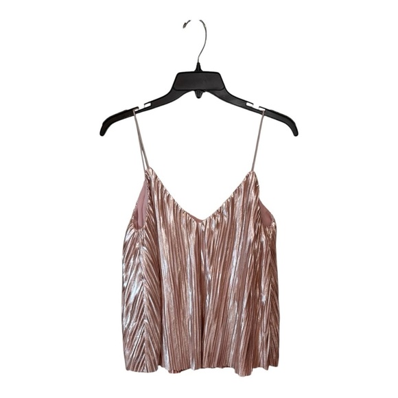 4SI3NNA Metallic Pleated Cami in Pink NWT - Picture 4 of 5